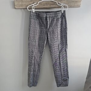 Banana Republic Gray and White Checkered Dress Pants